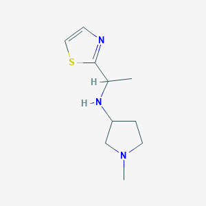 molecular formula C10H17N3S B13289138 1-methyl-N-[1-(1,3-thiazol-2-yl)ethyl]pyrrolidin-3-amine 