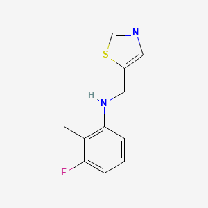 molecular formula C11H11FN2S B13289150 3-Fluoro-2-methyl-N-(thiazol-5-ylmethyl)aniline 