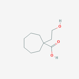 molecular formula C10H18O3 B13289158 1-(2-Hydroxyethyl)cycloheptane-1-carboxylic acid 