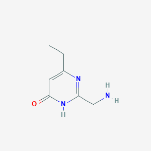 molecular formula C7H11N3O B13289190 2-(Aminomethyl)-6-ethyl-3,4-dihydropyrimidin-4-one 