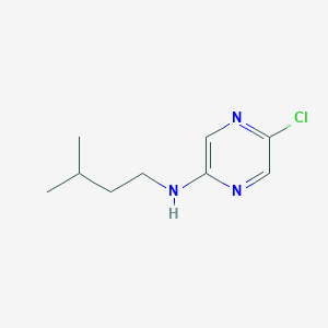 molecular formula C9H14ClN3 B13289216 5-Chloro-N-(3-methylbutyl)pyrazin-2-amine 