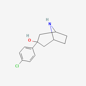 molecular formula C13H16ClNO B13289229 3-(4-Chlorophenyl)-8-azabicyclo[3.2.1]octan-3-ol 