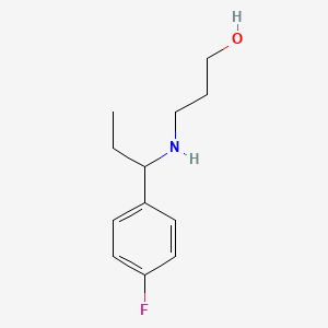 molecular formula C12H18FNO B13289237 3-{[1-(4-Fluorophenyl)propyl]amino}propan-1-ol 