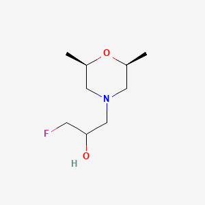 molecular formula C9H18FNO2 B13289243 1-[(2R,6S)-2,6-Dimethylmorpholin-4-yl]-3-fluoropropan-2-ol 