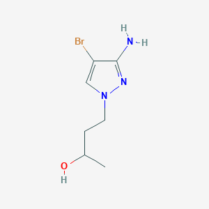 molecular formula C7H12BrN3O B13289277 4-(3-amino-4-bromo-1H-pyrazol-1-yl)butan-2-ol 