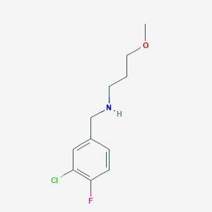 molecular formula C11H15ClFNO B13289350 [(3-Chloro-4-fluorophenyl)methyl](3-methoxypropyl)amine 