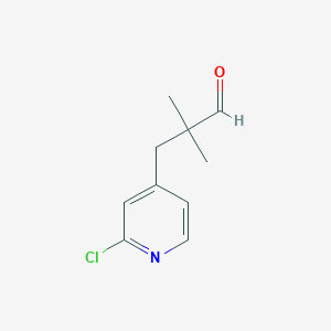 molecular formula C10H12ClNO B13289351 3-(2-Chloropyridin-4-yl)-2,2-dimethylpropanal 