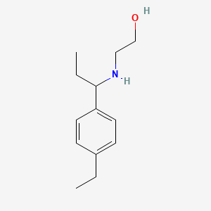 molecular formula C13H21NO B13289352 2-{[1-(4-Ethylphenyl)propyl]amino}ethan-1-ol 