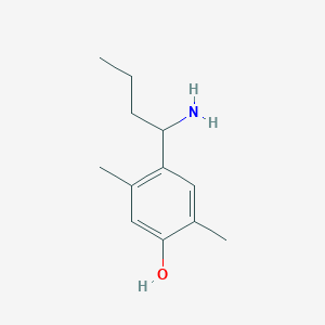 molecular formula C12H19NO B13289373 4-(1-Aminobutyl)-2,5-dimethylphenol 