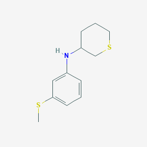 molecular formula C12H17NS2 B13289431 N-[3-(Methylsulfanyl)phenyl]thian-3-amine 