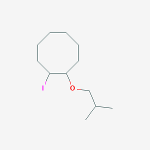 molecular formula C12H23IO B13289441 1-Iodo-2-(2-methylpropoxy)cyclooctane 