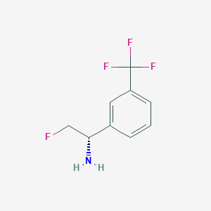 molecular formula C9H9F4N B13289478 (1S)-2-Fluoro-1-[3-(trifluoromethyl)phenyl]ethanamine 