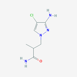 molecular formula C7H11ClN4O B13289479 3-(3-Amino-4-chloro-1H-pyrazol-1-YL)-2-methylpropanamide 