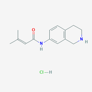 molecular formula C14H19ClN2O B13289486 3-Methyl-N-(1,2,3,4-tetrahydroisoquinolin-7-yl)but-2-enamide hydrochloride 