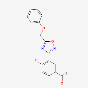 molecular formula C16H11FN2O3 B1328949 4-氟-3-[5-(苯氧甲基)-1,2,4-恶二唑-3-基]苯甲醛 CAS No. 1119452-65-1