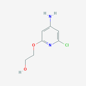 molecular formula C7H9ClN2O2 B13289498 2-[(4-Amino-6-chloropyridin-2-yl)oxy]ethan-1-ol 