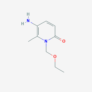 molecular formula C9H14N2O2 B13289512 5-Amino-1-(ethoxymethyl)-6-methyl-1,2-dihydropyridin-2-one 