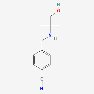 4-{[(1-Hydroxy-2-methylpropan-2-yl)amino]methyl}benzonitrile