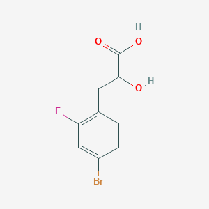 molecular formula C9H8BrFO3 B13289523 3-(4-Bromo-2-fluorophenyl)-2-hydroxypropanoic acid 