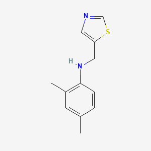 molecular formula C12H14N2S B13289530 2,4-Dimethyl-N-(thiazol-5-ylmethyl)aniline 