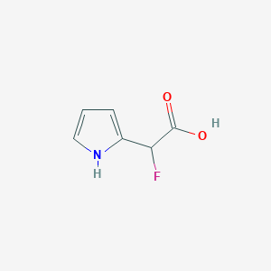 molecular formula C6H6FNO2 B13289544 2-fluoro-2-(1H-pyrrol-2-yl)acetic acid 