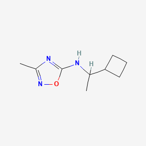 molecular formula C9H15N3O B13289587 N-(1-cyclobutylethyl)-3-methyl-1,2,4-oxadiazol-5-amine 