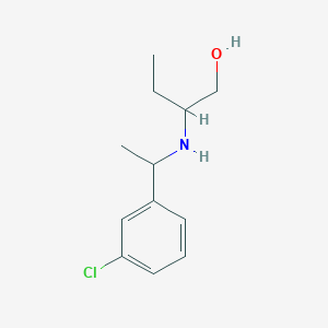 molecular formula C12H18ClNO B13289595 2-{[1-(3-Chlorophenyl)ethyl]amino}butan-1-ol 