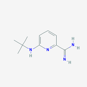 molecular formula C10H16N4 B13289612 6-(Tert-butylamino)pyridine-2-carboxamidine 