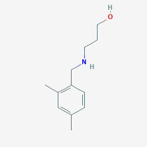 molecular formula C12H19NO B13289624 3-{[(2,4-Dimethylphenyl)methyl]amino}propan-1-ol 