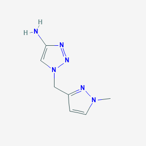 molecular formula C7H10N6 B13289668 1-[(1-methyl-1H-pyrazol-3-yl)methyl]-1H-1,2,3-triazol-4-amine 