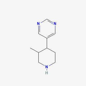 molecular formula C10H15N3 B13289697 5-(3-Methylpiperidin-4-yl)pyrimidine 