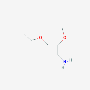 molecular formula C7H15NO2 B13289720 3-Ethoxy-2-methoxycyclobutan-1-amine 