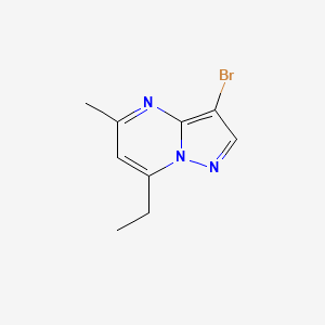 molecular formula C9H10BrN3 B13289738 3-Bromo-7-ethyl-5-methylpyrazolo[1,5-a]pyrimidine 