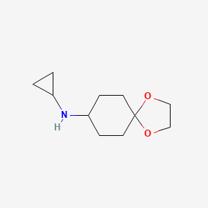 molecular formula C11H19NO2 B13289753 N-cyclopropyl-1,4-dioxaspiro[4.5]decan-8-amine 