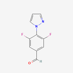 molecular formula C10H6F2N2O B13289788 3,5-Difluoro-4-(1H-pyrazol-1-YL)benzaldehyde 