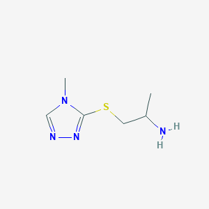 molecular formula C6H12N4S B13289789 3-[(2-Aminopropyl)sulfanyl]-4-methyl-4H-1,2,4-triazole 