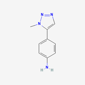 molecular formula C9H10N4 B13289805 4-(1-Methyl-1H-1,2,3-triazol-5-yl)aniline 