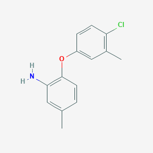 molecular formula C14H14ClNO B1328982 2-(4-氯-3-甲基苯氧基)-5-甲基苯胺 CAS No. 946715-90-8