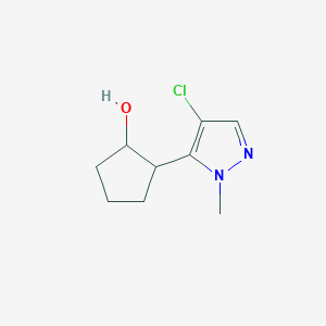 2-(4-Chloro-1-methyl-1H-pyrazol-5-yl)cyclopentan-1-ol