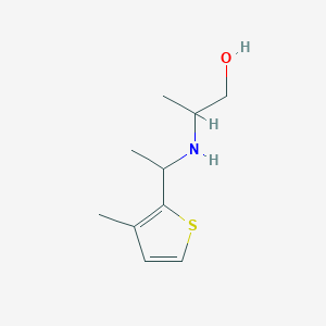 molecular formula C10H17NOS B13289864 2-((1-(3-Methylthiophen-2-yl)ethyl)amino)propan-1-ol 