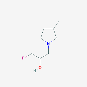 molecular formula C8H16FNO B13289869 1-Fluoro-3-(3-methylpyrrolidin-1-yl)propan-2-ol 