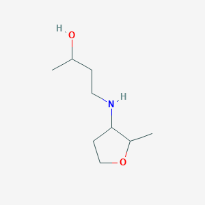 molecular formula C9H19NO2 B13289881 4-[(2-Methyloxolan-3-yl)amino]butan-2-ol 