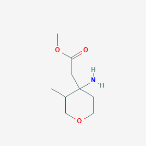 molecular formula C9H17NO3 B13289917 Methyl 2-(4-amino-3-methyloxan-4-yl)acetate 