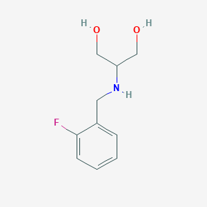 molecular formula C10H14FNO2 B13290021 2-{[(2-Fluorophenyl)methyl]amino}propane-1,3-diol 