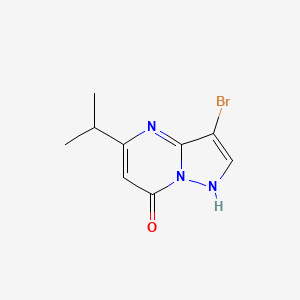 molecular formula C9H10BrN3O B13290023 3-Bromo-5-(propan-2-YL)pyrazolo[1,5-A]pyrimidin-7-OL 