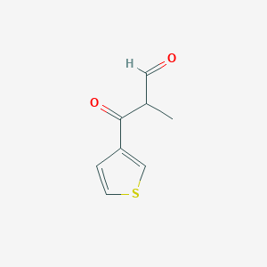 molecular formula C8H8O2S B13290085 2-Methyl-3-oxo-3-(thiophen-3-yl)propanal 