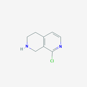 molecular formula C8H9ClN2 B13290092 8-Chloro-1,2,3,4-tetrahydro-2,7-naphthyridine 