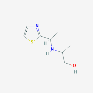 molecular formula C8H14N2OS B13290105 2-{[1-(1,3-Thiazol-2-yl)ethyl]amino}propan-1-ol 