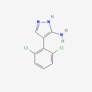 molecular formula C9H7Cl2N3 B13290130 4-(2,6-dichlorophenyl)-1H-pyrazol-5-amine 