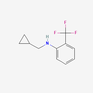 molecular formula C11H12F3N B13290138 N-(cyclopropylmethyl)-2-(trifluoromethyl)aniline 